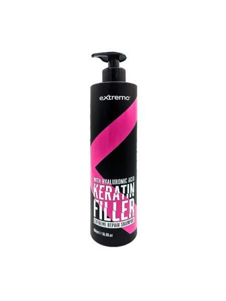 Шампунь для восстановления волос Extremo Keratin Filler Repair Shampoo с кератином (EX428), 500 мл (заводская)