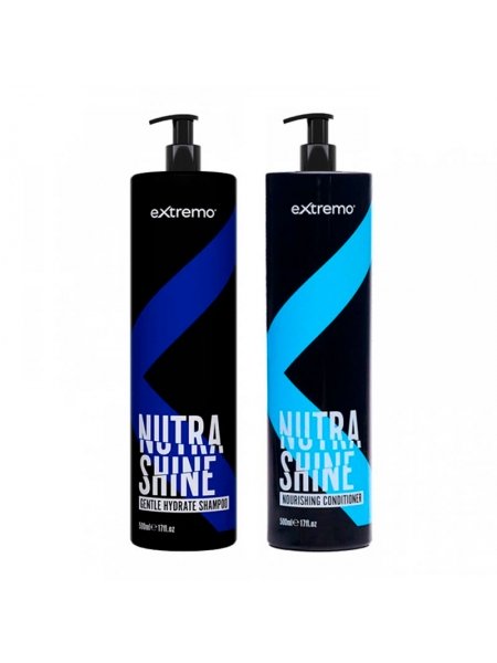 Набор Extremo Nutra Shine шампунь и кондиционер для деликатного очищения и питания волос (EX240/EX241), 2х500 мл (заводские)