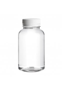 Флакон/баночка с крышечкой для разлива жидких косметических средств горловина 38 мм пластиковый прозрачный № 6 (200 мл)