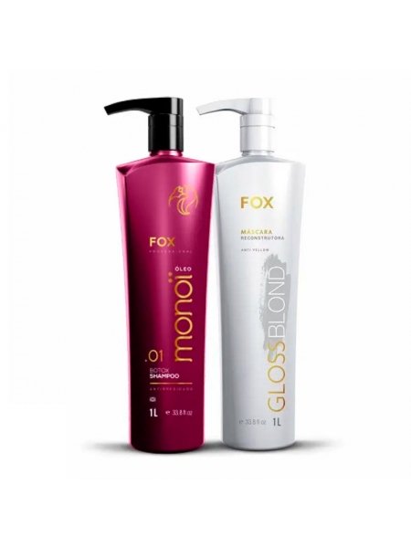 Набор кератина для осветленных волос и блонда Fox Gloss Blond, 2х1000 мл (заводские)