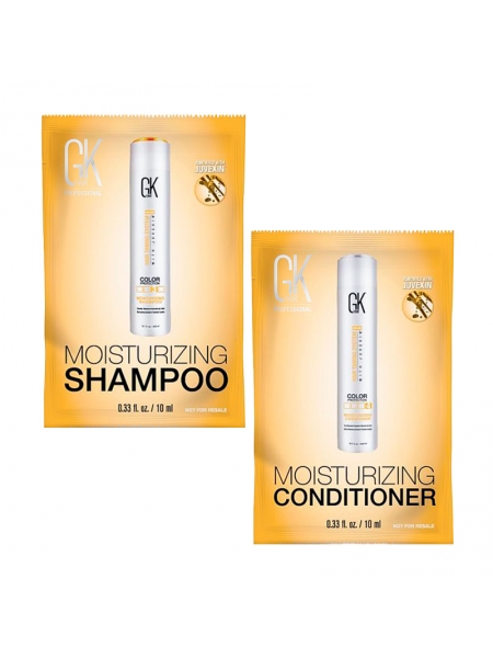 Набір GKhair Global Keratin Moisturizing зволожуючі шампунь та кондиціонер, 2х10 мл (саше)