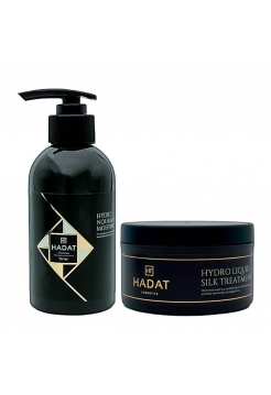 Набор Hadat Hydro DUO-2 увлажняющий шампунь и маска "Жидкий Шелк" для восстановления волос, 250/300 мл