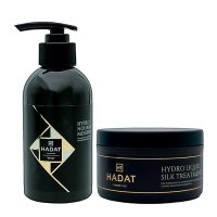Набір Hadat Hydro DUO-2 зволожуючий шампунь і маска "Рідкий Шовк" для відновлення волосся, 250/300 мл