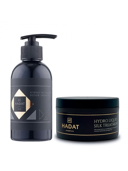 Набор Hadat Hydro DUO-6 шампунь и маска "Жидкий Шелк" для сухих и поврежденных волос, 250/300 мл