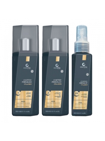 Набор коллагена Honma Tokyo Coffee Premium Collagen для выпрямления волос, 300/300/150 мл (заводские)