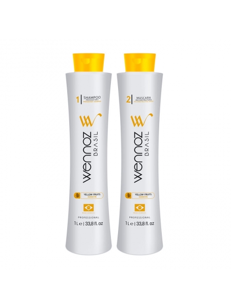 Набір Wennoz Brasil (Honma Tokyo) Yellow Fruits Keratin для випрямлення волосся, 2x500 г (розлив)