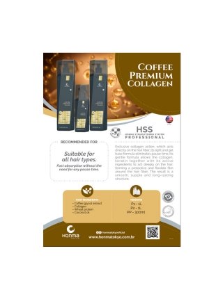 Шампунь Honma Tokyo Coffee Premium Collagen Dilator Shampoo глубокой очистки волос,, 300 мл (заводская)