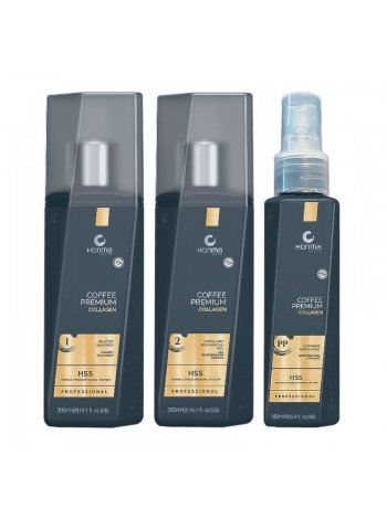 Набор коллагена Honma Tokyo Coffee Premium Collagen для выпрямления волос, 300/300/150 мл (заводские)