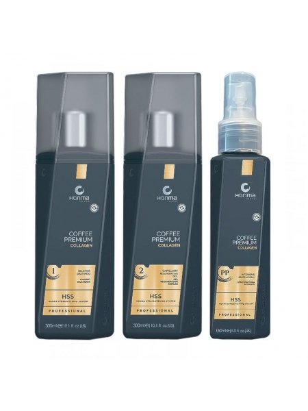 Набор коллагена Honma Tokyo Coffee Premium Collagen для выпрямления волос, 300/300/150 мл (заводские)