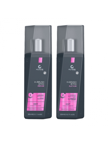 Набор бoтoкca Honma Tokyo H-Brush B.Tox Platinum для восстановления волос, 2х300 мл (заводские)