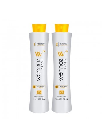 Набір Wennoz Brasil (Honma Tokyo) Yellow Fruits Keratin для випрямлення волосся, 2x100 г (розлив)