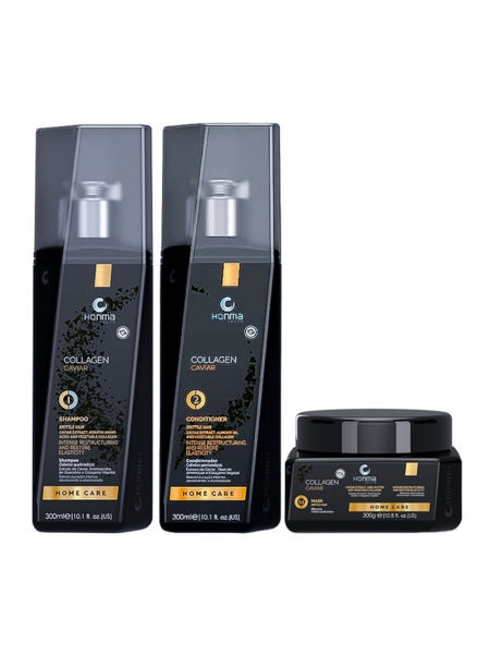 Набір Honma Tokyo Caviar Care TRIO для глибокого відновлення волосся шампунь, кондиціонер і маска, 3х300 мл