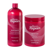 Набор Inebrya Shecare Repair восстанавливающие шампунь и маска для поврежденных волос, 2х1000 мл