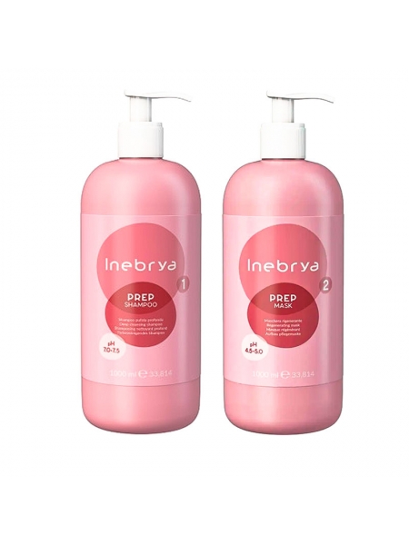 Набор Inebrya Pred Deep Cleansing Shampoo + Regenerating Mask шампунь и маска для волос, 2х1000 мл