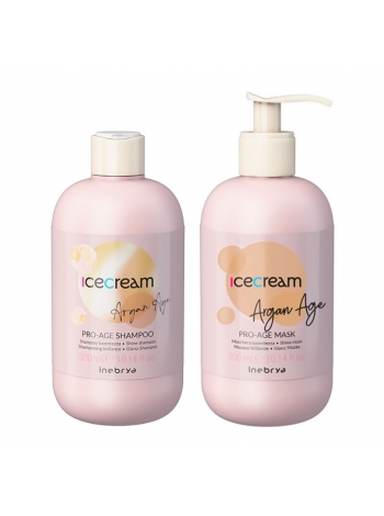 Набор Inebrya Argan Oil Pro-Age DUO с аргановым маслом для окрашенных волос шампунь и маска, 2х300 мл