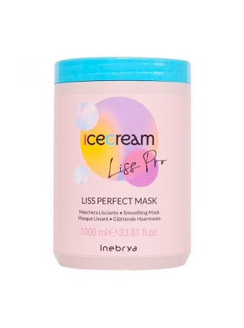 Разглаживающая маска Inebrya Ice Cream Liss Pro Liss Perfect Mask для жестких и пушистых волос, 1000 мл