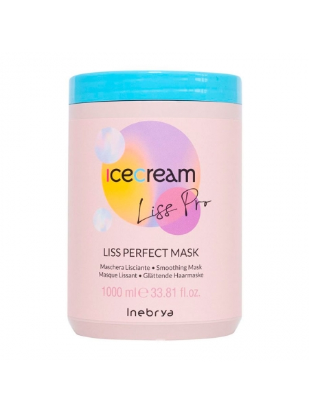 Разглаживающая маска Inebrya Ice Cream Liss Pro Liss Perfect Mask для жестких и пушистых волос, 1000 мл