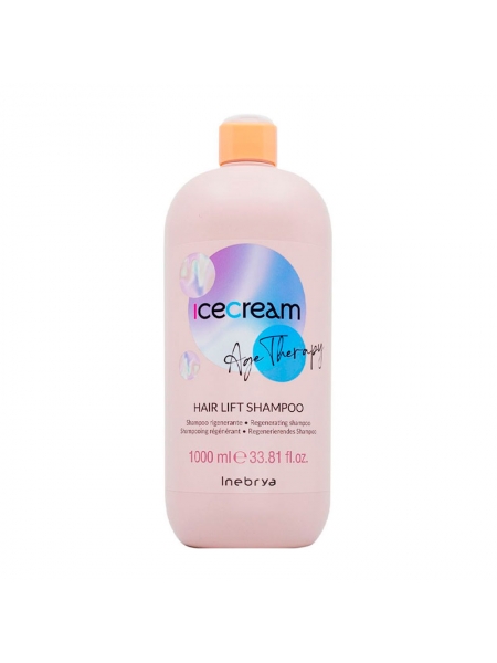 Шампунь Inebrya Ice Cream Age Therapy Hair Lift Shampoo для восстановления зрелых, пористых и химически обработанных волос, 1000 мл