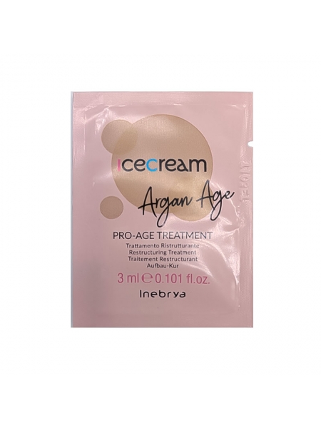 Аргановое масло Inebrya Argan Oil Pro-Age Treatment для секущихся кончиков волос, саше 3 мл