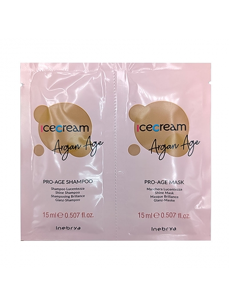 Набір Inebrya Argan Oil Pro-Age DUO з аргановим маслом для фарбованого волосся шампунь та маска, саше 2x15 мл