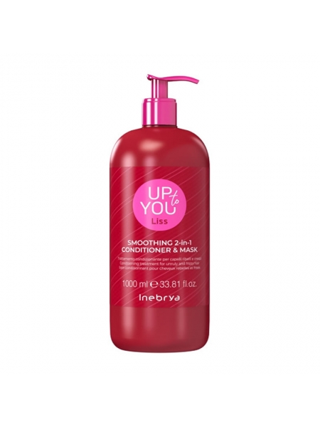 Маска-кондиціонер 2 в 1 Inebrya Up To You Smoothing 2-in-1 Conditioner & Mask  для розгладжування волосся, 1000 мл