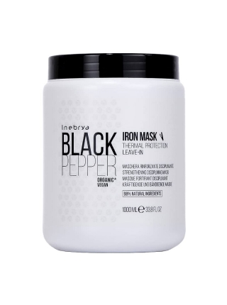 Зміцнювальна маска для неслухняного волосся Inebrya Black Pepper Iron Mask, 1000 мл