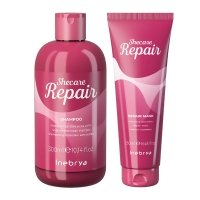 Набор Inebrya Shecare Repair восстанавливающие шампунь и маска для поврежденных волос, 300/250 мл