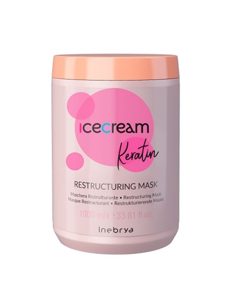 Восстанавливающая маска для волос Inebrya Keratin Restructuring Mask с кератином, 1000 мл