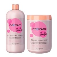 Набор Inebrya Keratin Restructuring шампунь и маска для восстановления волос с кератином, 2х1000 мл