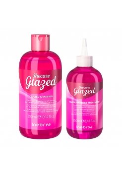 Набір Inebrya Shecare Glazed Duo для блиску волосся з ефектом глазурування шампунь та крем, 300/250 мл
