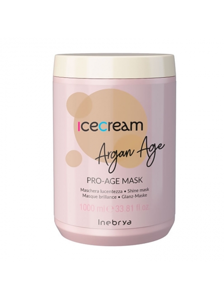 Маска Inebrya Argan Oil Pro-Age Shine Mask с аргановым маслом для окрашенных волос, 1000 мл