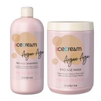 Набор Inebrya Argan Oil Pro-Age DUO с аргановым маслом для окрашенных волос шампунь и маска, 2х1000 мл