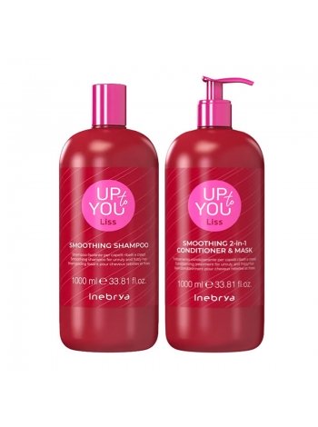 Набор Inebrya Up To You Smoothing шампунь и маска для разглаживания волос, 2x1000 мл