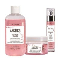 Набор Inebrya Sakura Restorative регенерирующие увлажняющие шампунь, маска и масло (300+200+50 мл)