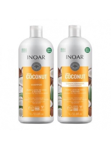 Набор Inoar Bombar Coconut Duo Безсульфатный шампунь и кондиционер