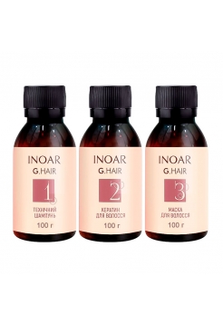 Набор Inoar G.Hair Premium для кератинового выпрямления волос, 3х100 г (разлив)
