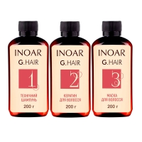 Набор Inoar G.Hair Premium для кератинового выпрямления волос, 3х200 г (разлив)