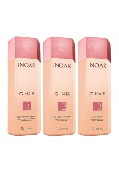 Набор Inoar G.Hair Premium для кератинового выпрямления волос, 3х1000 мл (заводские)