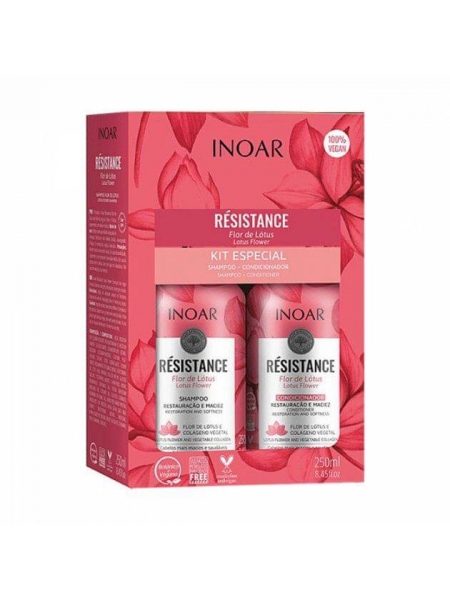 Набір для волосся Inoar Resistance Flor De Lotus (шампунь 250 мл + кондиціонер 250 мл)