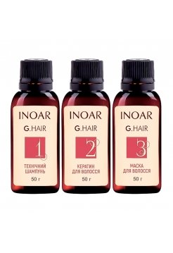 Набор Inoar G.Hair Premium для кератинового выпрямления волос, 3х50 г (разлив)