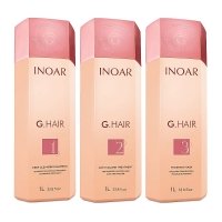 Набор Inoar G.Hair Premium для кератинового выпрямления волос, 3х1000 мл (заводские)