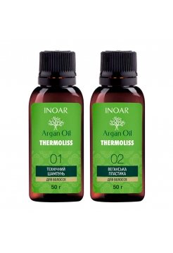 Набір Inoar Argan Oil Thermoliss для кератинового випрямлення волосся, 2х50 г (розлив)