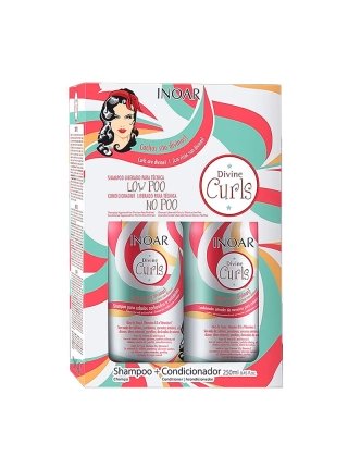 Набор Inoar Divine Curles бессульфатные шампунь и кондиционер для вьющихся волос, 2х250 мл