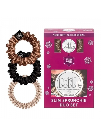 Подарунковий набір (2 резинки SPRUNCHIE SLIM та 1 резинка SLIM) Invisibobble GIFT SET You're Golden