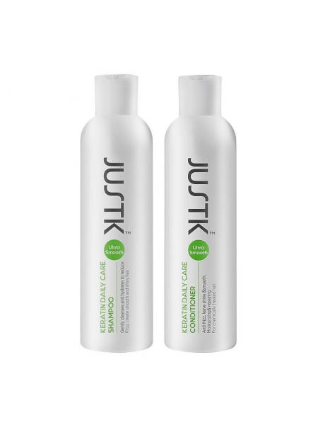 Набір Justk Keratin Daily Care безсульфатні кератинові шампунь та кондиціонер для щоденного догляду 2х250 мл