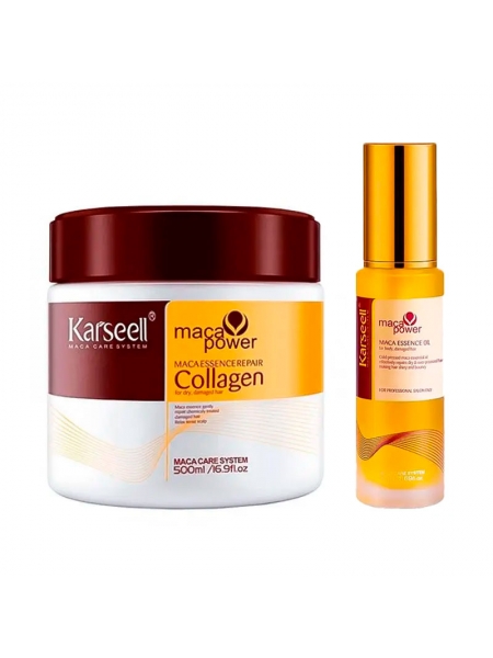 Набор Karseell Мaca Essence Repair маска и масло для сухих и поврежденных волос, 500/50 мл