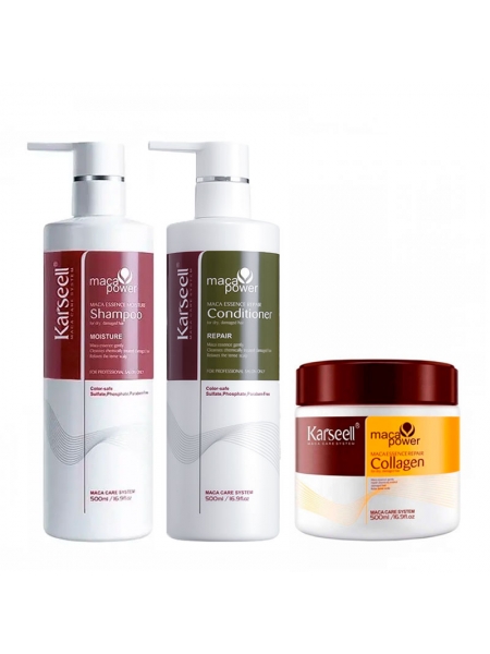 Набір Karseell Мaca Essence Repair TRIO шампунь, кондицонер і маска для сухого і пошкодженого волосся, 3х500 мл