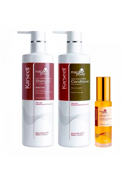 Набор Karseell Мaca Essence Repair TRIO шампунь, кондиционер, масло для поврежденных волос, 500/500/50 мл