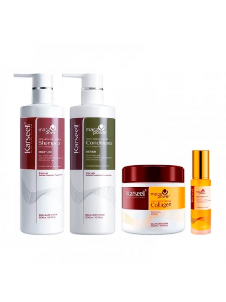Набір Karseell Мaca Essence Repair QUAD шампунь, кондиціонер, маска та олійка для волосся, 3х500/50 мл