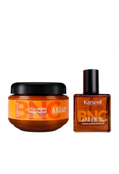 Набір Karseell BNC Argan DUO-1 колагенова маска і арганова олійка для пошкодженого волосся, 550/60 мл